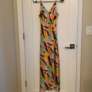 River Island Print Asymmetric Slipdress